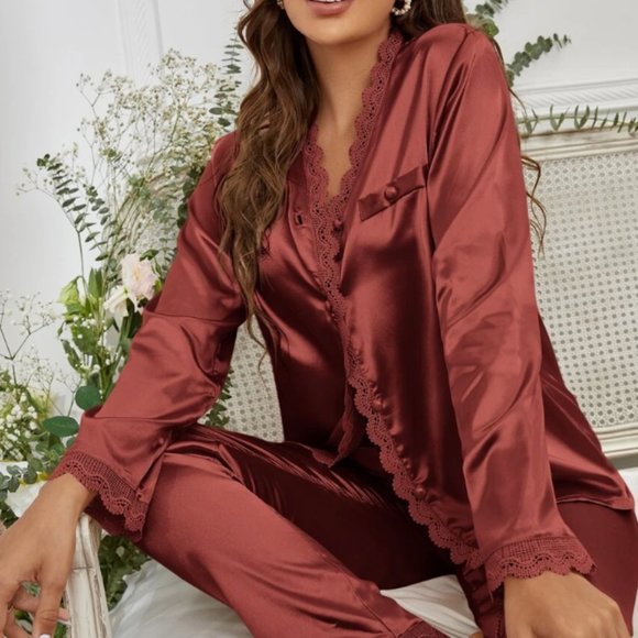 Variety Pack (4 sets) Satin House Coord Set Lounge Wear Set Pajama Set - Picture 5 of 9